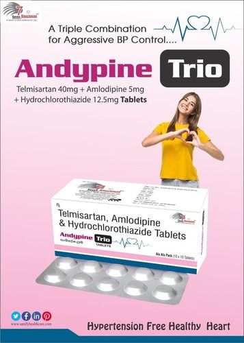 Tablet Amlodipine 5mg + Telmisartan 40mg + Hydrochlorothiazide  12.5mg