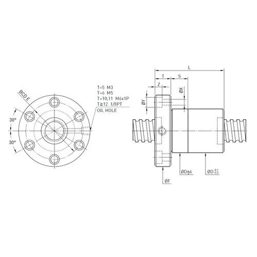 Hiwin R25-10T3-Fsi Ball Screw Nut - Color: Any