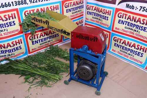 Red And Blue Gitanshi Single Phase 2 Hp Ms Mini Electric Chaff Cutter