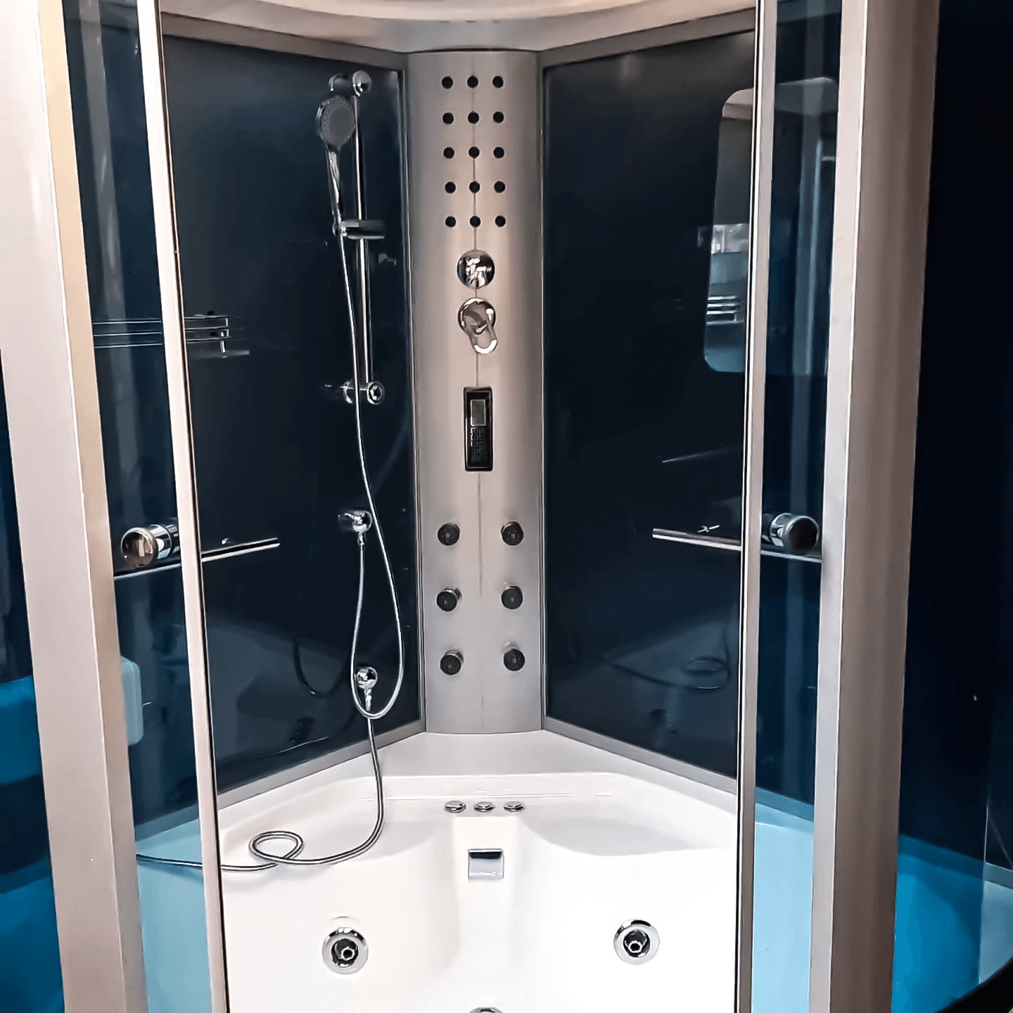 Encarta 5 ft Corner Steam Shower Cabin with Bathtub