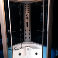 Encarta 5 ft Corner Steam Shower Cabin with Bathtub