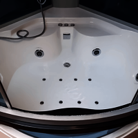 Encarta 5 ft Corner Steam Shower Cabin with Bathtub