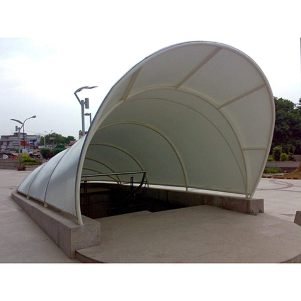 Tensile Walkway Structure - Other Material, Custom Dimensions, White Color | Long Life, Pole Fitted Connection