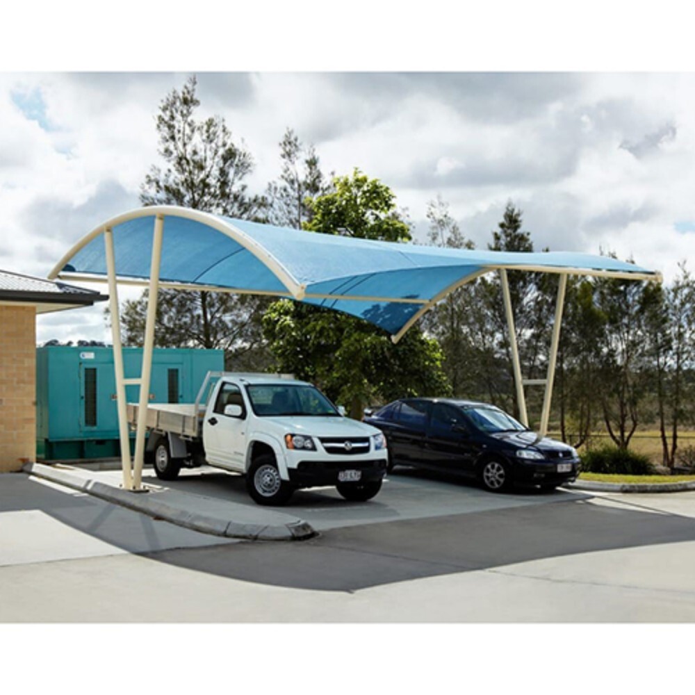 Industrial Car Parking Structure - PVC Roof Material, Customized Dimensions, Blue Color | Durable Solution for Villas, Warehouses, Workshops, Hotels and Houses