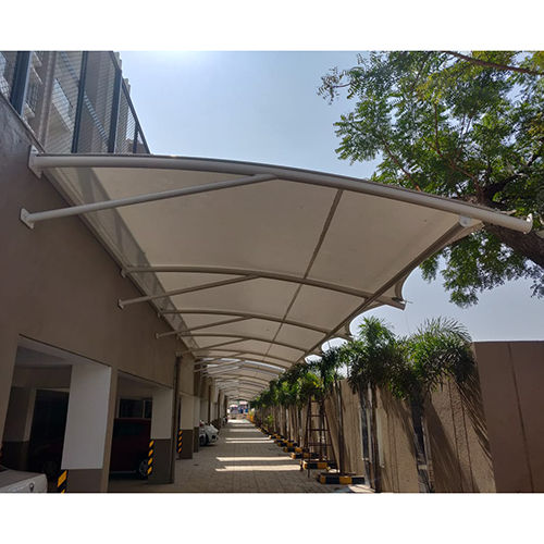 White Car Parking Tensile Structure