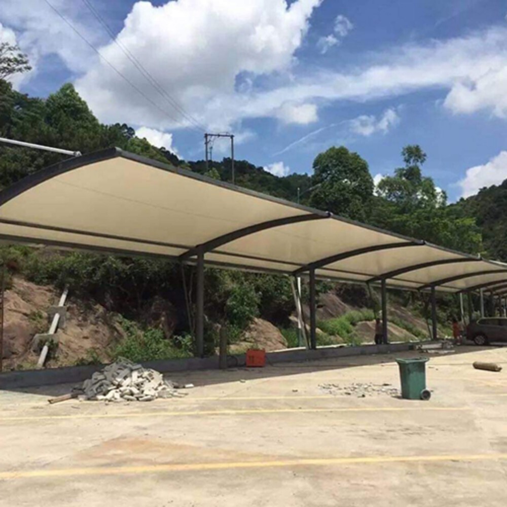 Industrial Tensile Car Parking Structure - Color: White