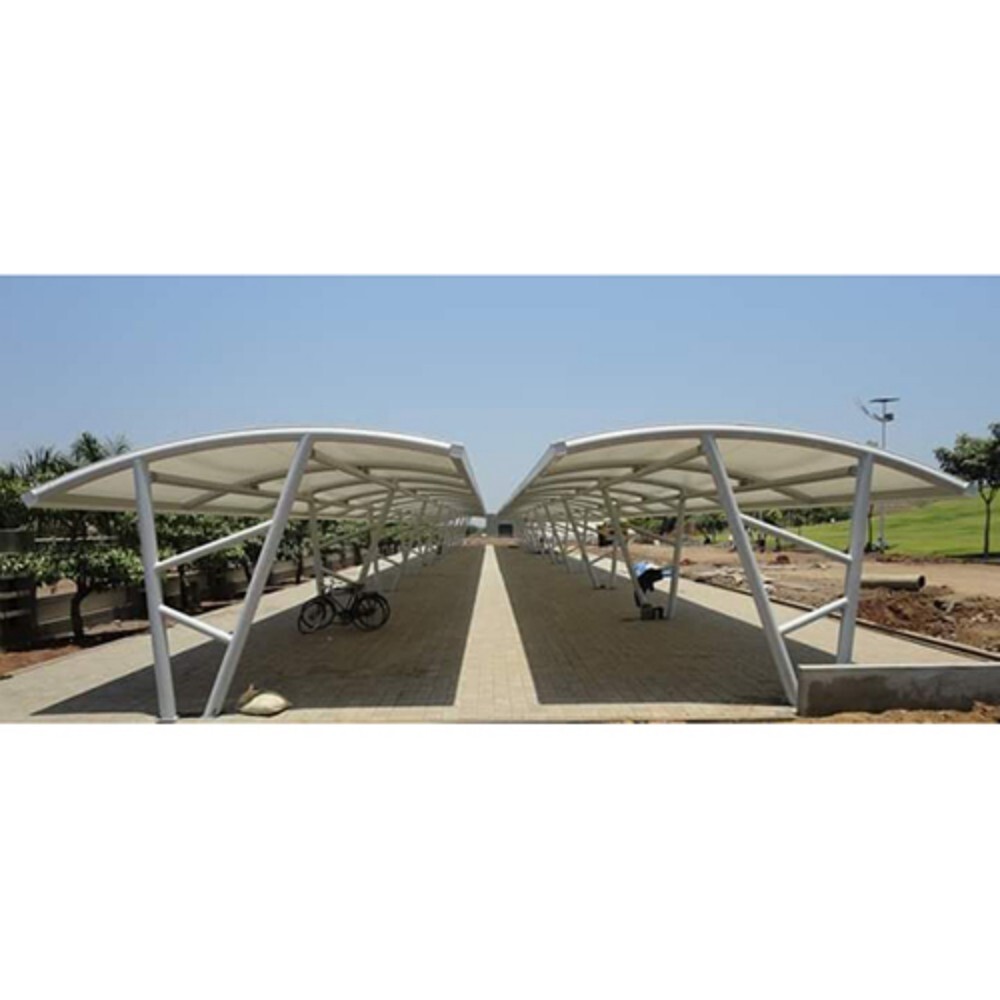 Pyramid PVC Garden Two Wheeler Parking Shed - Custom Dimensions, Durable PVC Roof, Elegant White Finish, Long Life Span, Ideal for Villas, Hotels, Warehouses, and Houses