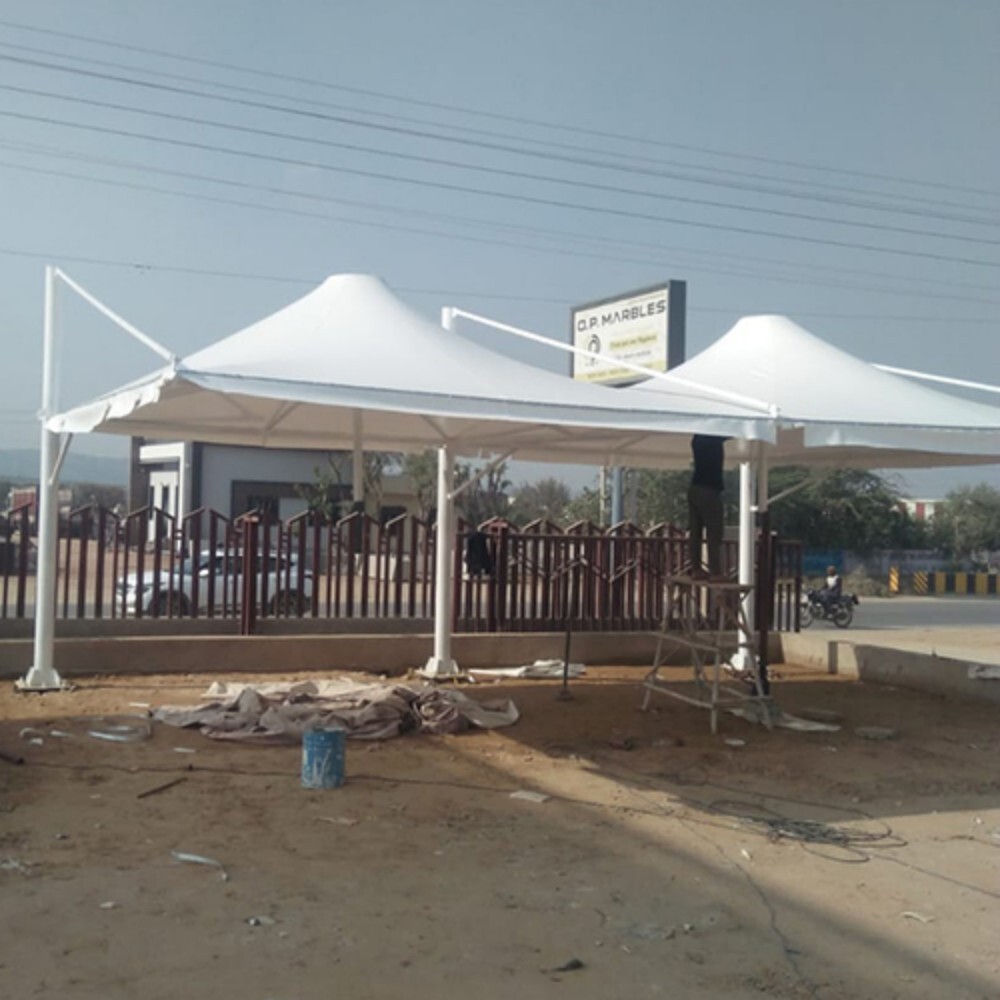 Fabric Car Parking Shade - Color: White