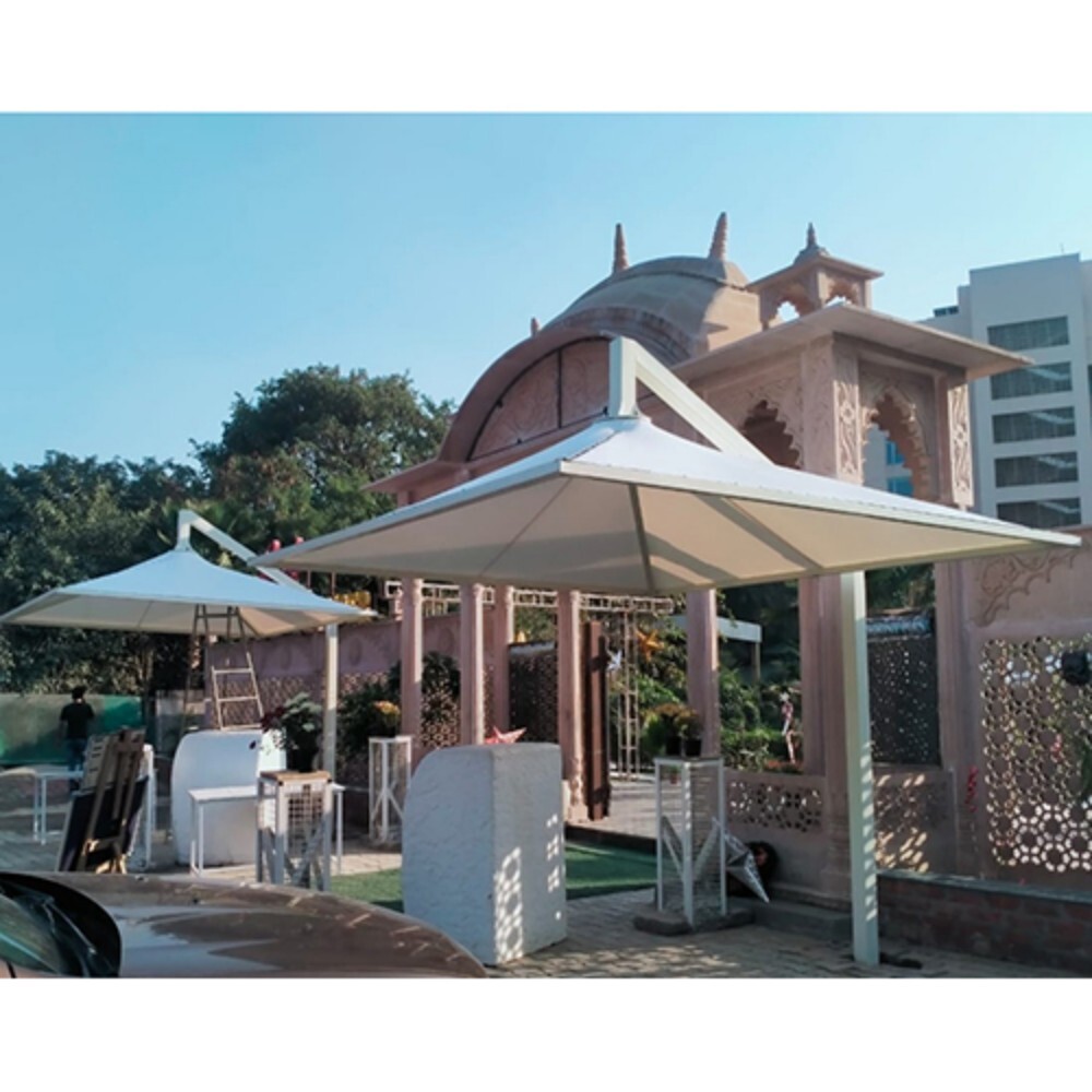 Frp Tensile Fabric Shade Structure - Color: White