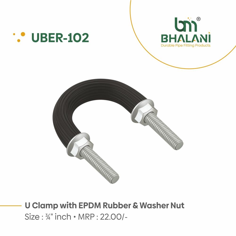 EPDM रबर और वॉशर नट के साथ 1 इंच यू क्लैंप