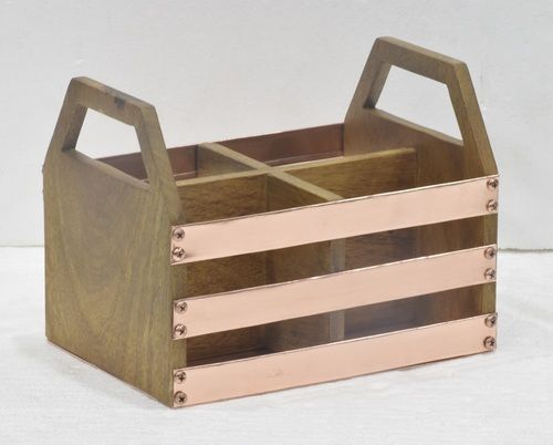 9" Wooden Cutlery Holder