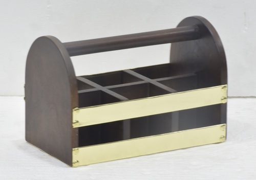 9 Inch Wooden Coffee Colour Cutlery Holder