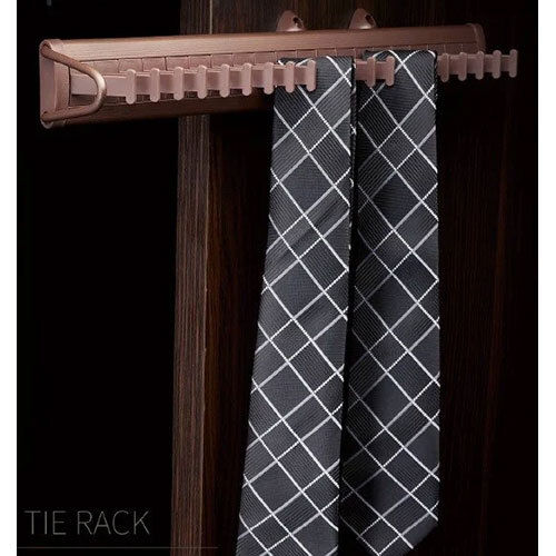 Brown Pull Out Tie Rack