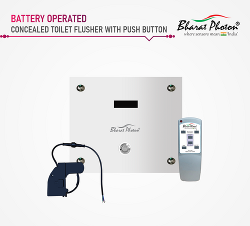Automatic Toilet Flusher With Push Button Flush Bp-W4472 Bharat Photon - Metals Type: Stainless Steel