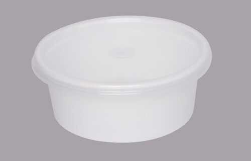 250ML Plastic Round Box ( White / Black )