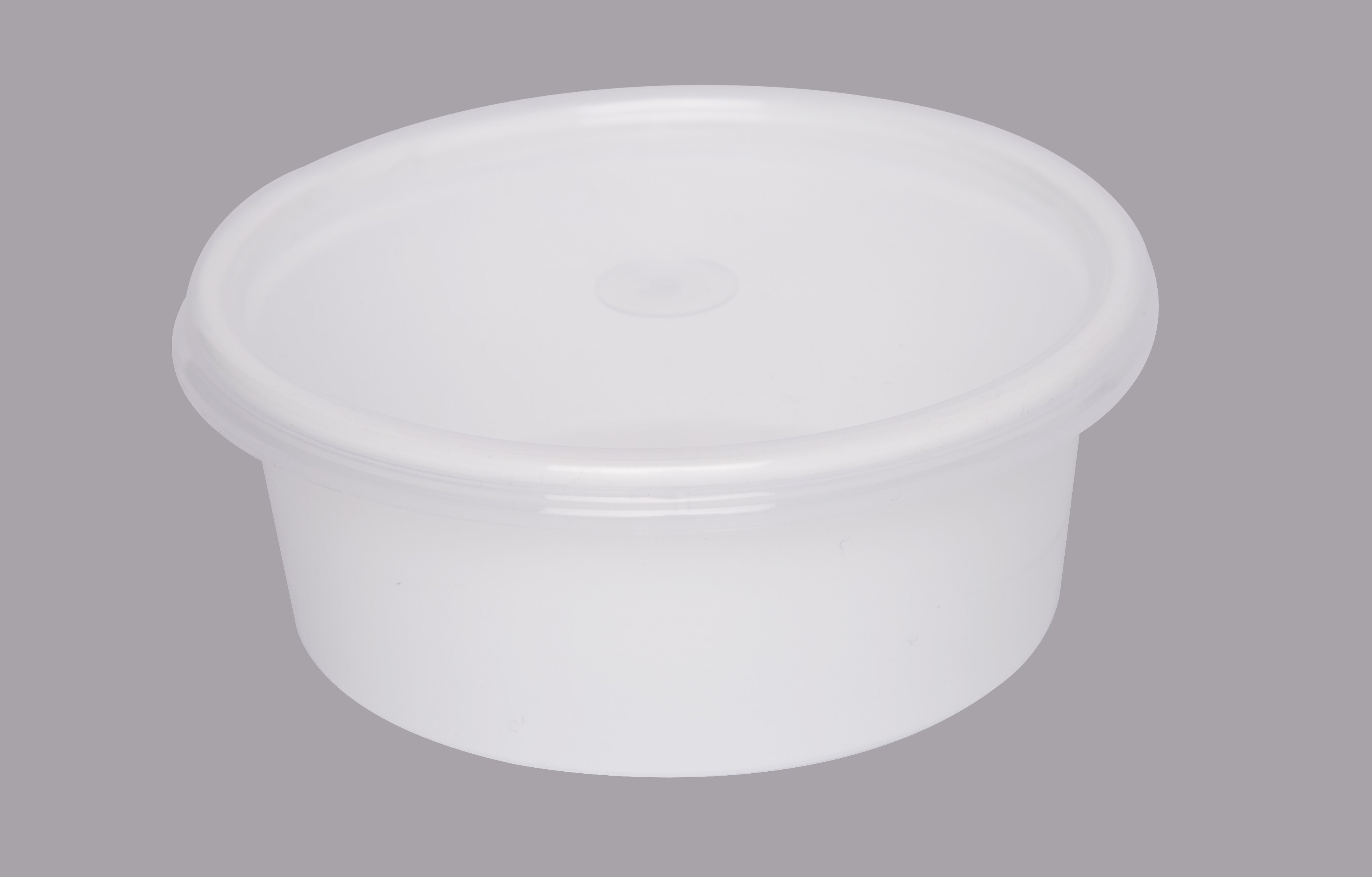 500ML Plastic Round Box ( White / Black )