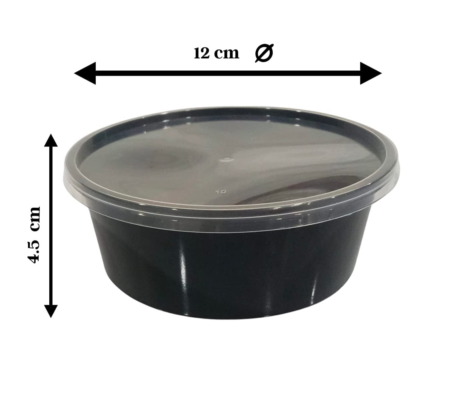 500ML Plastic Round Box ( White / Black )
