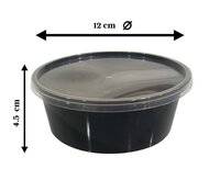 500ML Plastic Round Box ( White / Black )
