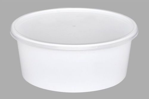 1000ML Wide Plastic Round Box ( White / Black )