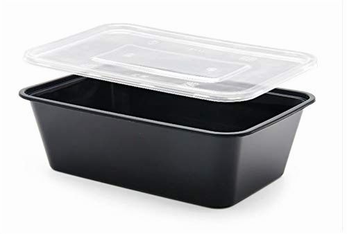 500ML Plastic Rectangle Box ( White / Black )