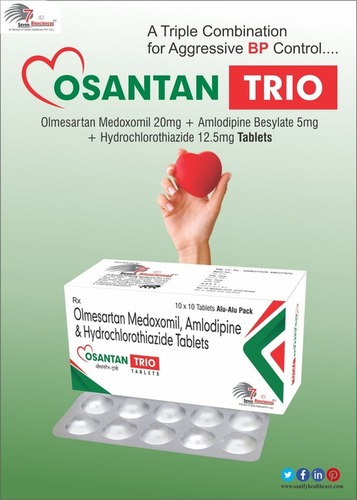 Tablet Olmesartan Medoxomil 20mg + Hydrochlorthiazide 12.5mg +  Amlodipine 5mg