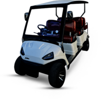 Battery Operated Golf Cart - Steel Build, Sleek Ivory White Design | Eco-conscious Electric Mobility, Intuitive Controls, Spacious Gear Compartment