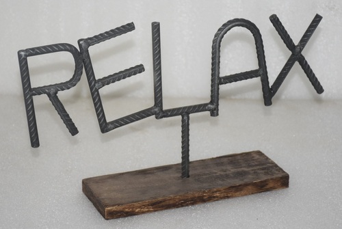 13 Inch Metal Decorative Items With Wooden Base