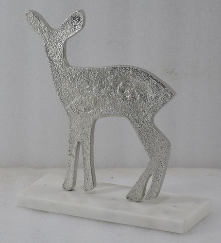 Metal Decorative Deer Items With Silver Ptd