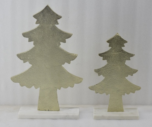 15 Inch Decorative Metal X Mas Tree Set