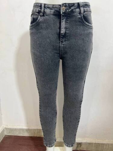 M Moddy 614Grey Single Button Slim Fit Women Jeans