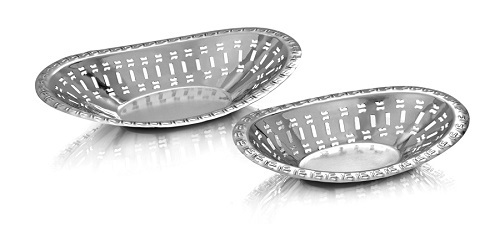 SS Perforated Oval Bread Basket