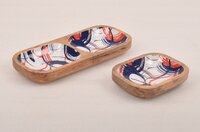 Wooden Dishes With Enamel - Color: Different Colors Available