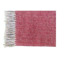 Berry Red Diamond Herringbone Pattern Tartan Woolen Blanket