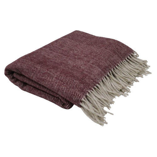 Herrignbones Burgundy Woolen Blanket