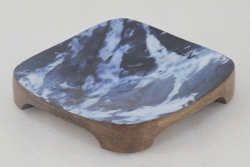 Wooden Dish With Enamel