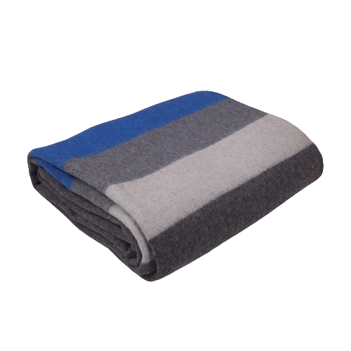 Grey Blue Strpie Military Woolen Blankets