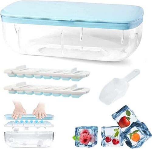 ICE CUBE TRAY WITH LID AND BIN(24 CUBE)