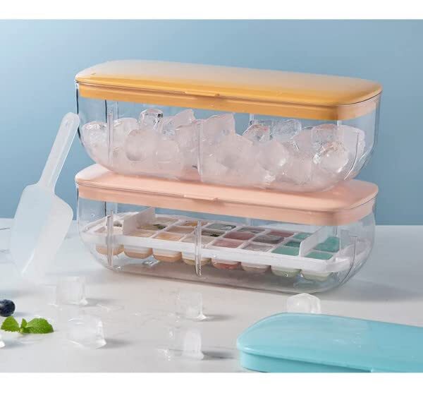 ICE CUBE TRAY WITH LID AND BIN(24 CUBE)