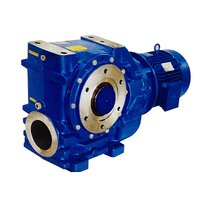 Right Angle Heliworm Geared Motor - Color: Blue