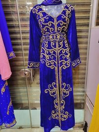 Dubai Moroccan Kaftan Arabic Abaya Fancy Hand Zari Velvet Kaftan Farasha Floor Length Party Wear Wedding Stylish Jalabiya Women Dress - Feature: Anti Uv