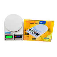 Sf-400 Electronic Kitchen Scale - Plastic, 5kg Capacity, White Color | Digital Monitor Display, Manual Power Supply, Compact Design