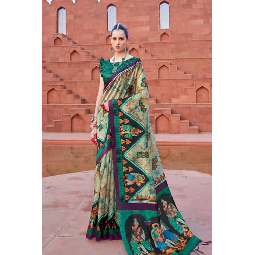 Multicolor Semi Tussar Silk Sarees