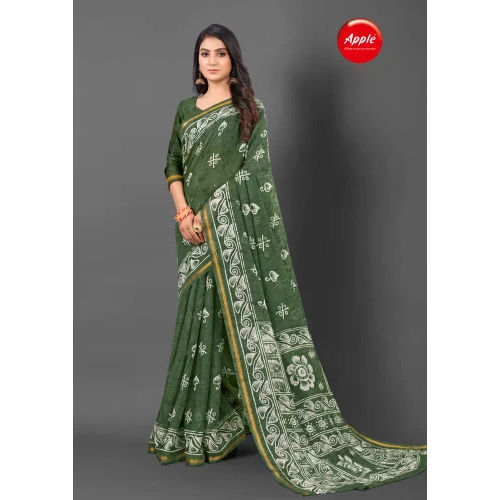 162 A Linen Digital Printed Saree