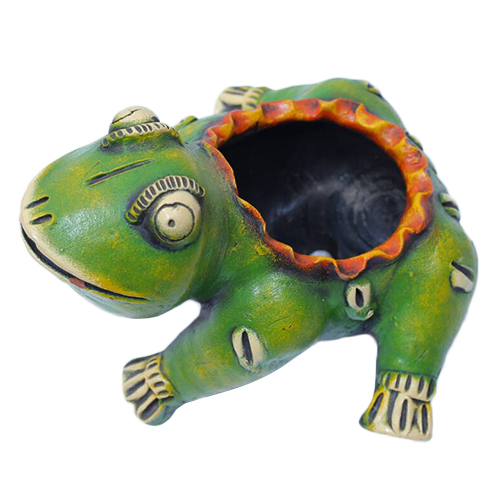 Clay Frog Planter