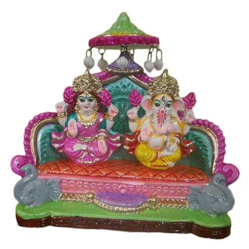 Clay Laxmi Ganesh Statue