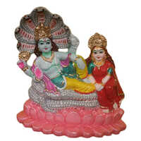 Clay Laxmi Narayan Statue - Customized Size, Polished Finish | Easy to Clean, Modern Indian Art Style
