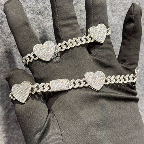 Heart Design Diamond Bracelet Diamond Clarity: I1