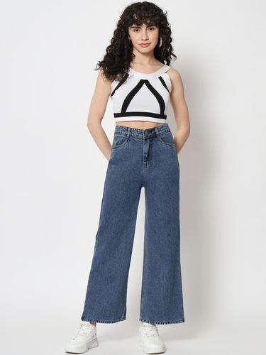 Straight Fit Wide Leg Women Jeans