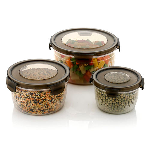 Transparent 3 Pcs Plastic Lock Container