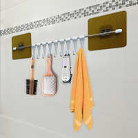 Premium Self Adhesive Kitchen Accessories Organizer Rack - Plastic, Versatile Size Options Available | Easy Install, Drill-free, Transparent Design